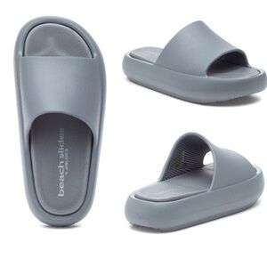 NEW J/SLIDES Gray Eva Squish Beach Slides‎ Women’s  Size 9M